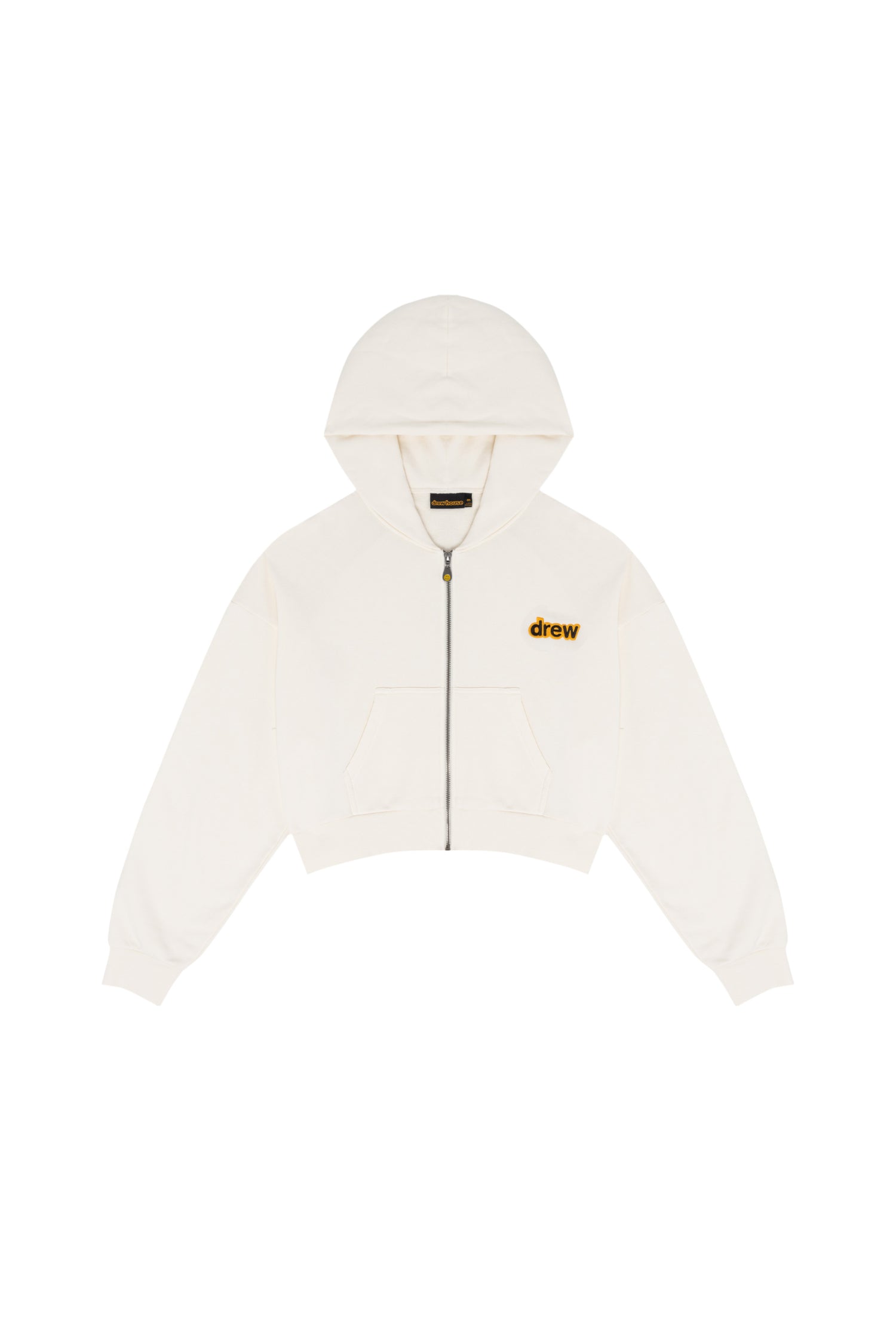 cropped zip up hoodie - off white