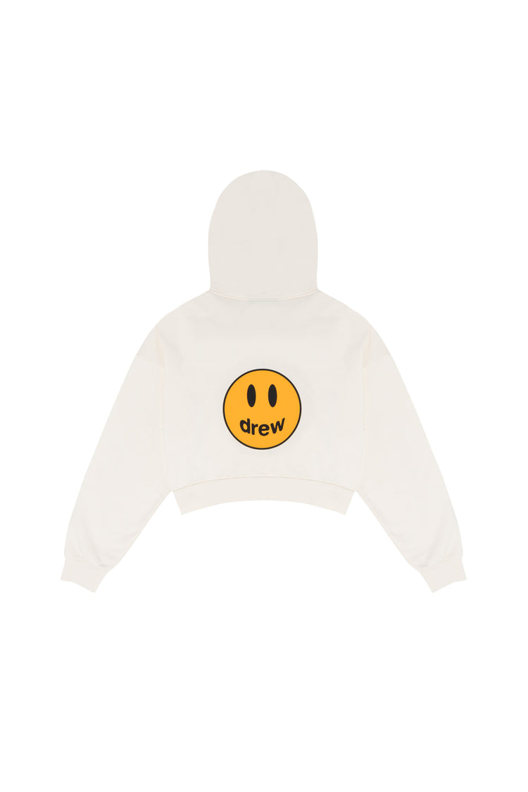 cropped zip up hoodie - off white