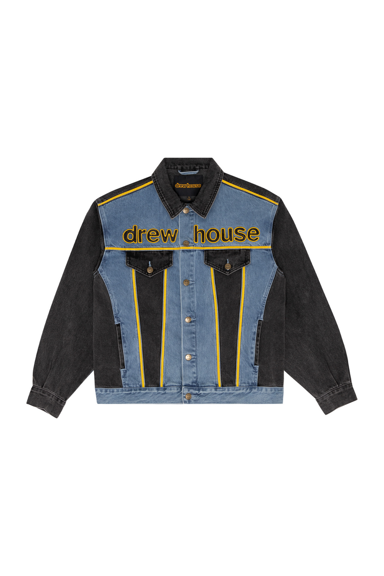 oversized mascot trucker jacket - vintage color block – drew house