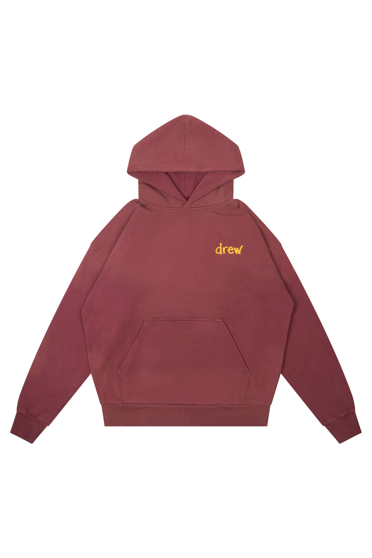 scribble hoodie - faded maroon