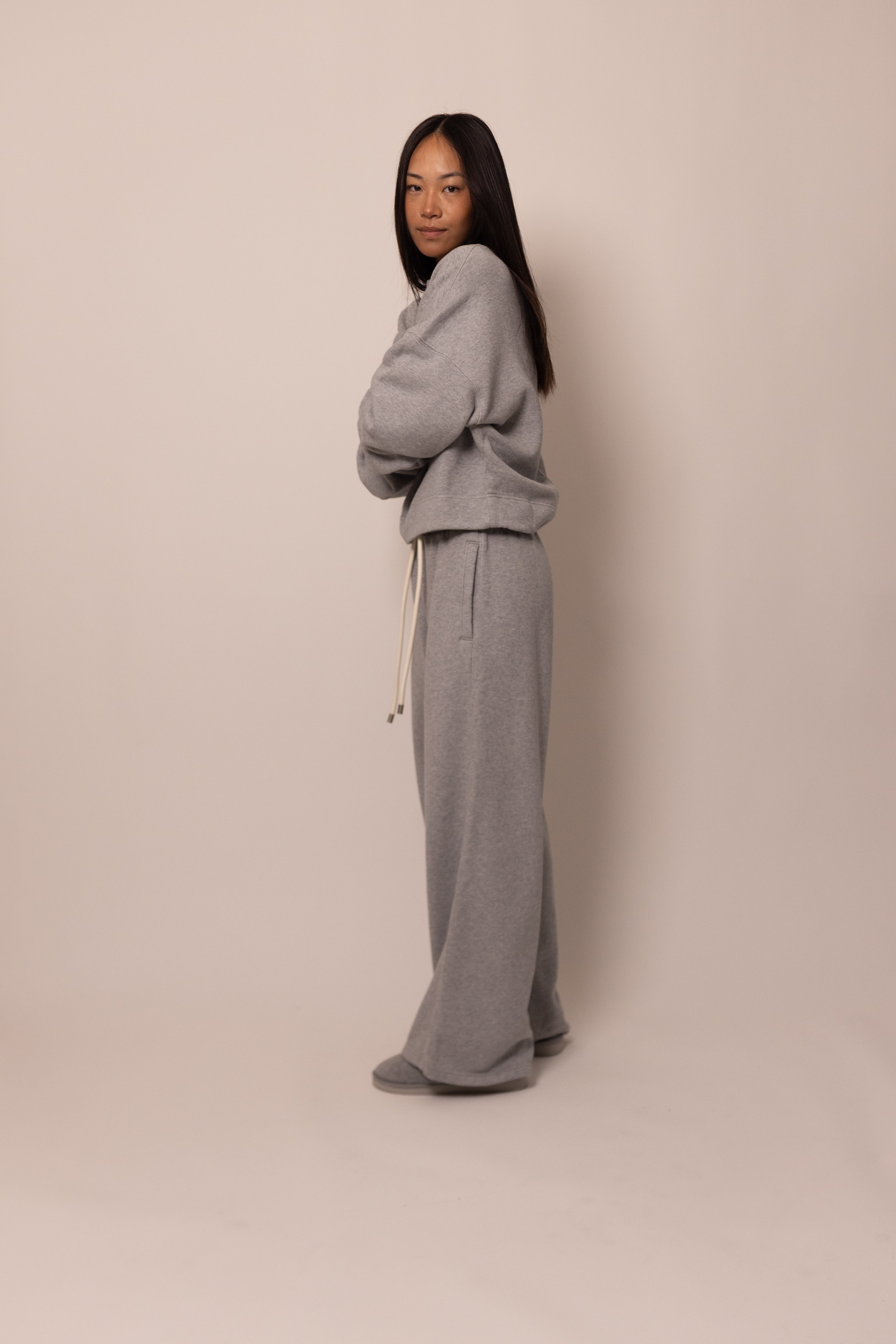 wide leg sweatpant - heather grey – drew house
