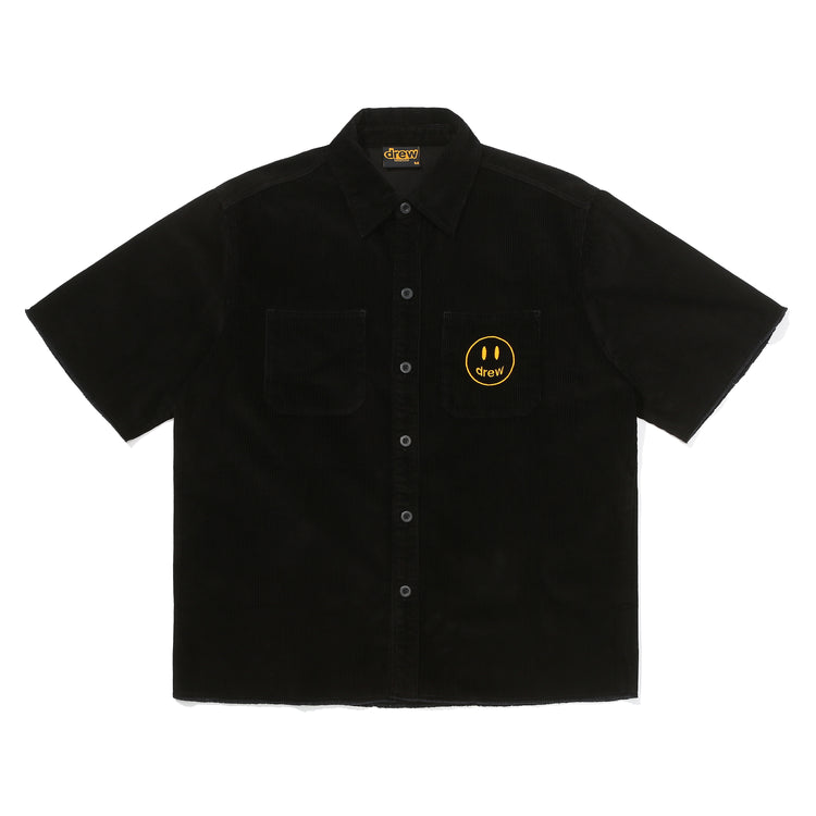 corduroy ss shirt - black