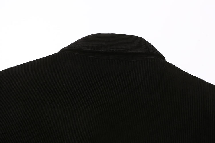 corduroy ss shirt - black