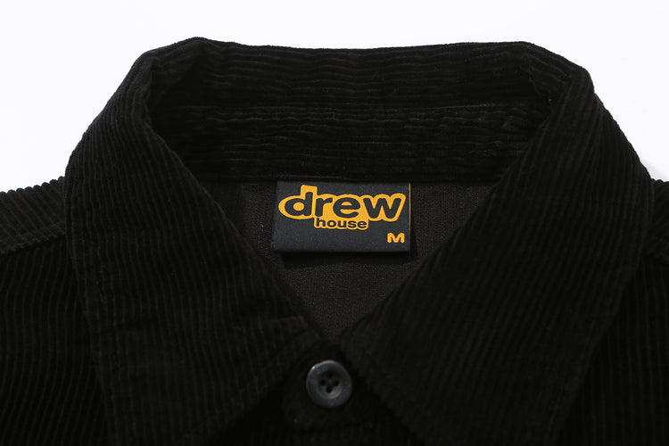 corduroy ss shirt - black