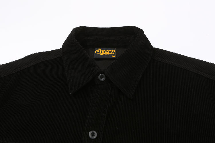 corduroy ss shirt - black