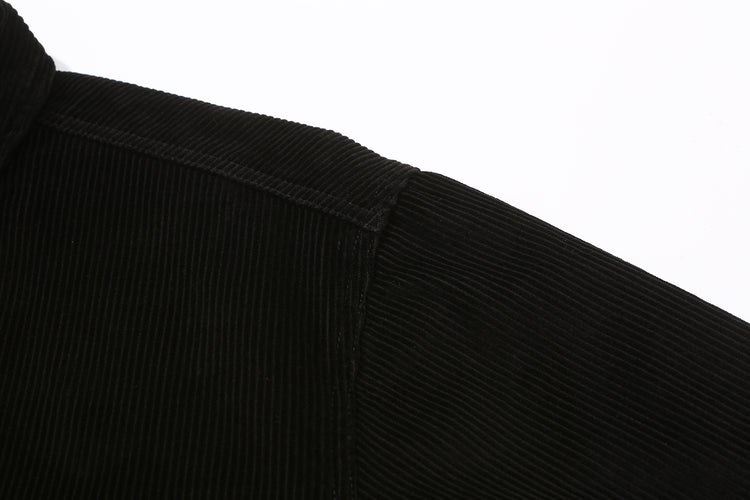 corduroy ss shirt - black