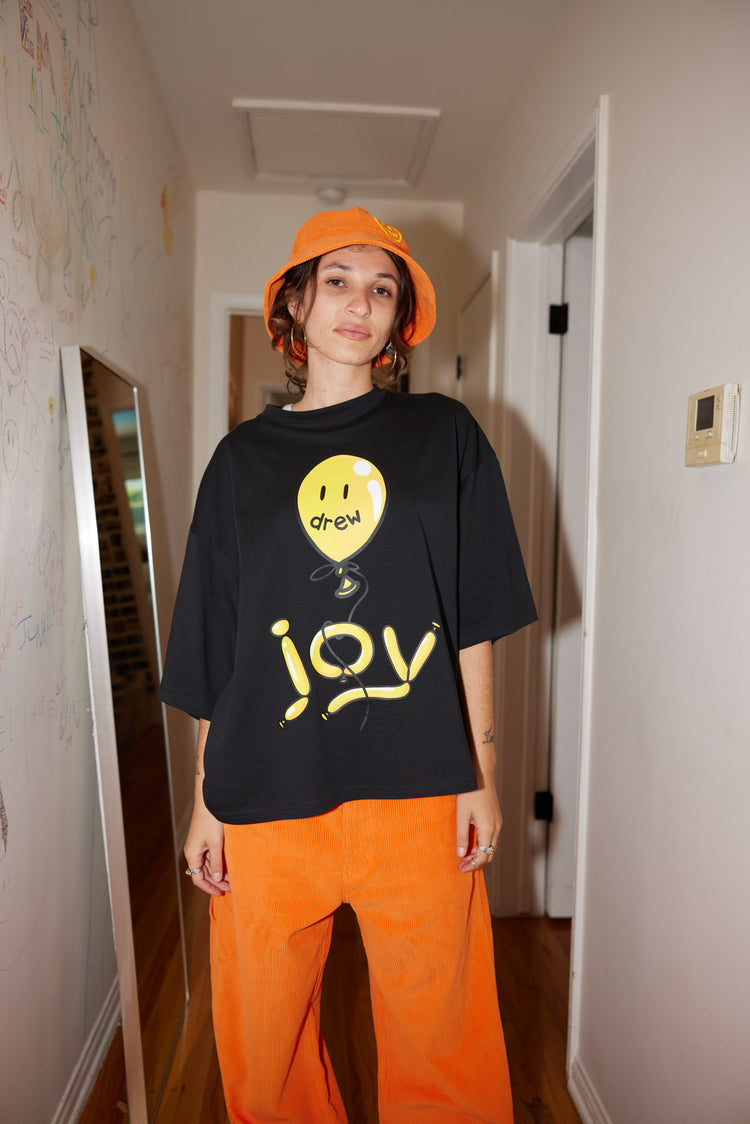 joy boxy ss tee - black