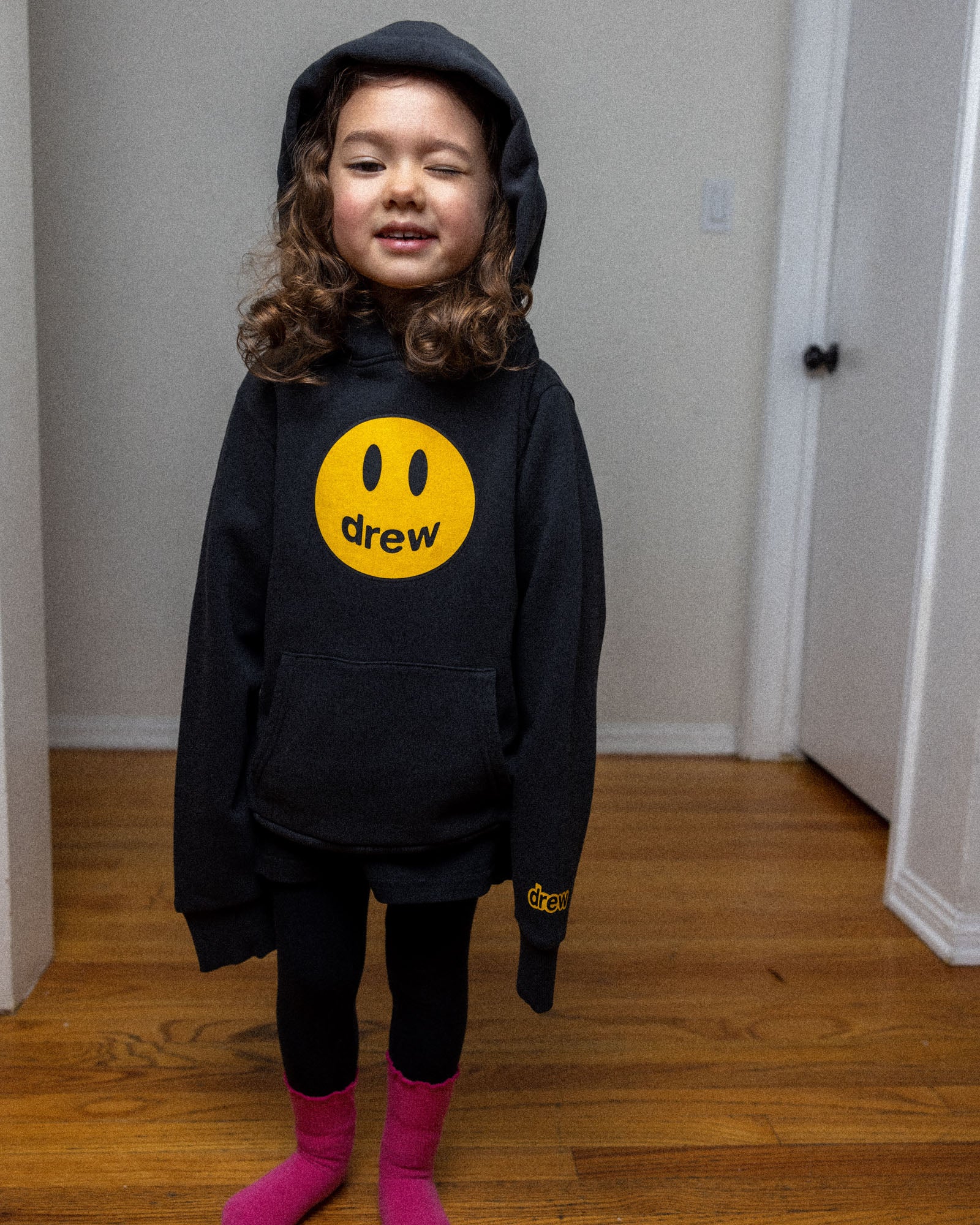 mini drew mascot hoodie - black – drew house