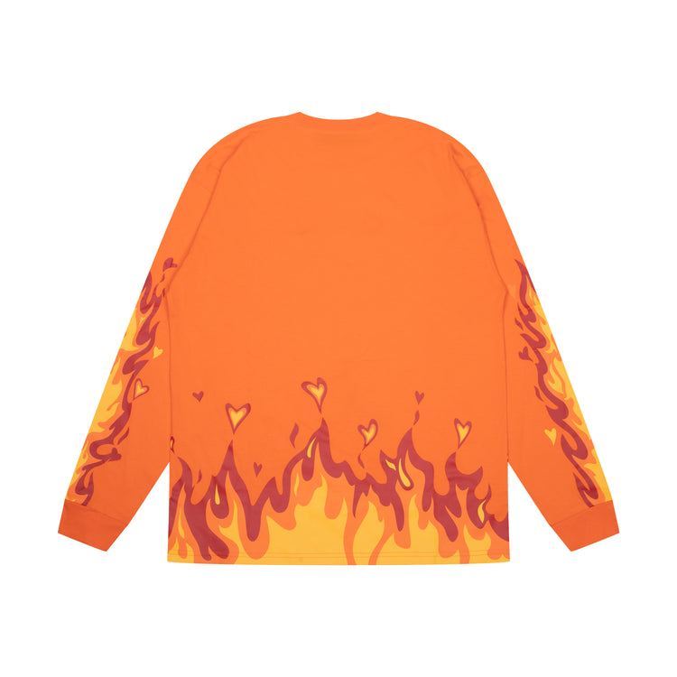 drew house fire ls tee - orange
