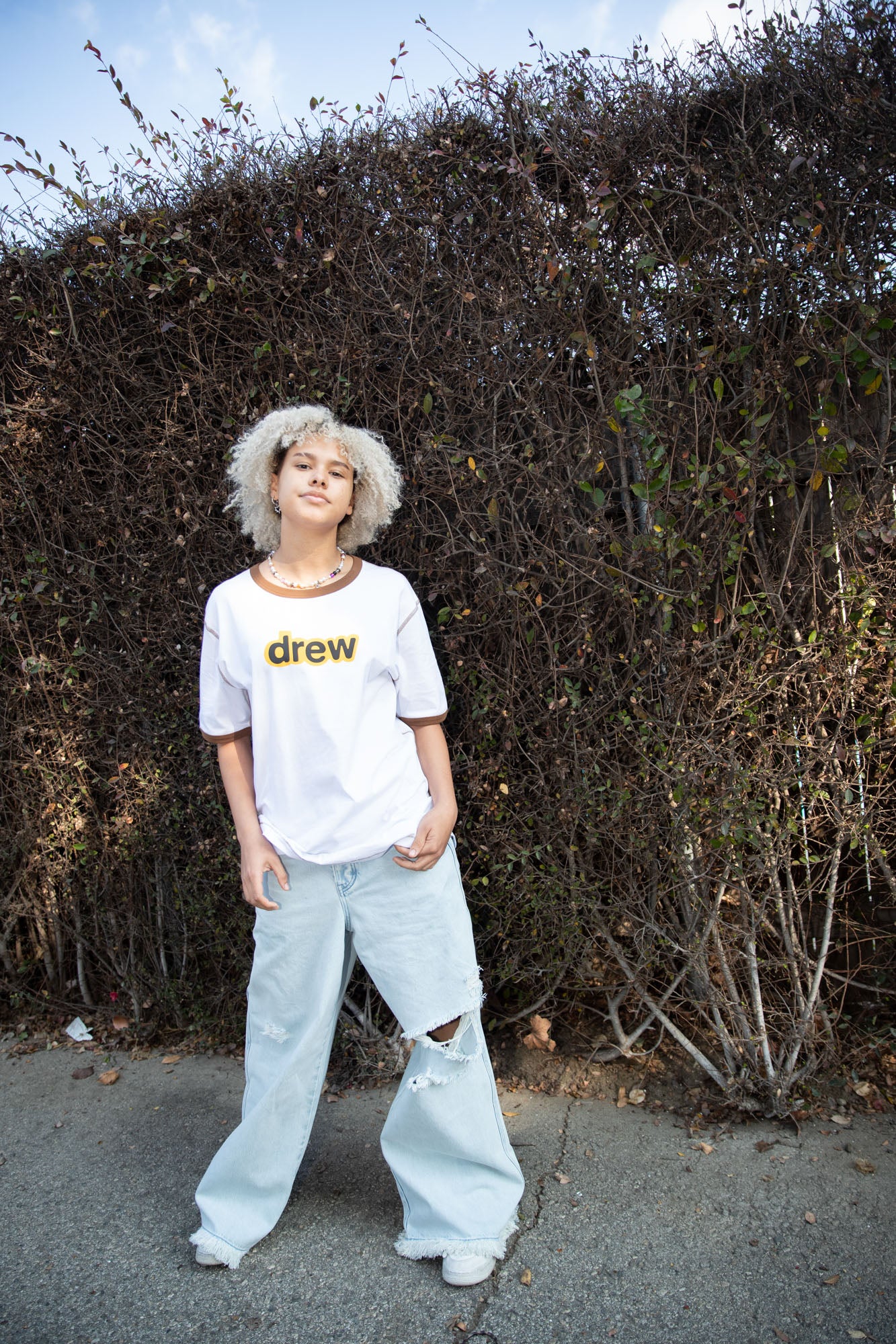 ultra wide leg jean - distressed vintage indigo – drew house