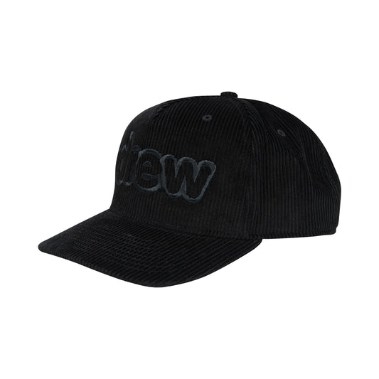 corduroy secret snapback - black