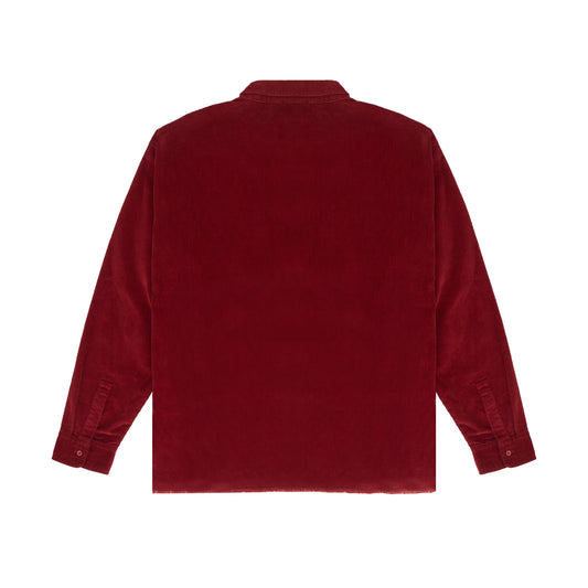 corduroy ls shirt - burgundy