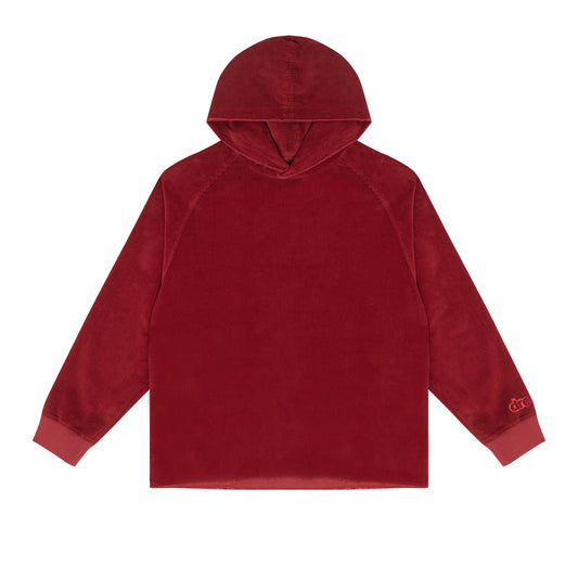 corduroy hoodie - burgundy