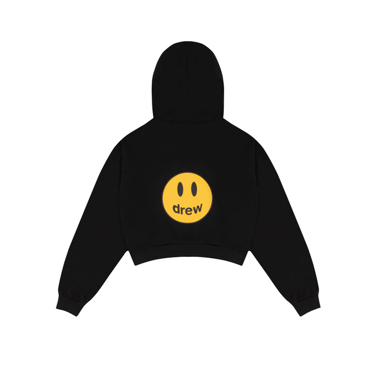 cropped zip up hoodie - black