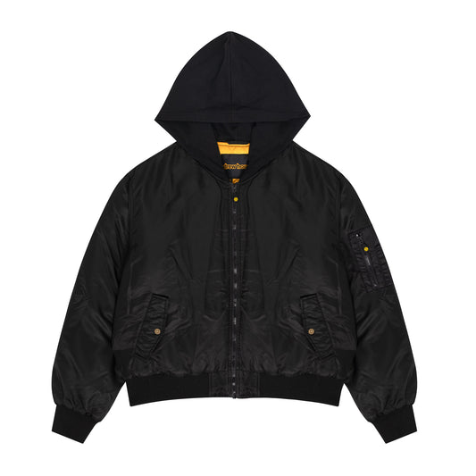 mascot hooded bomber jacket - black