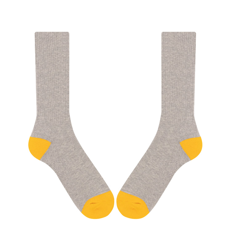 drew house socks 2pk - heather grey/off white