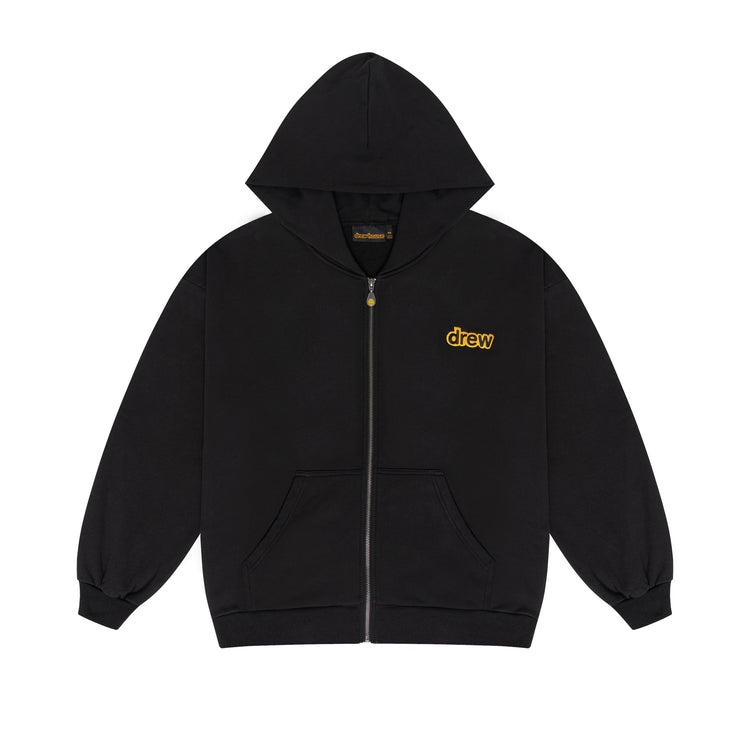 secret zip up hoodie - black