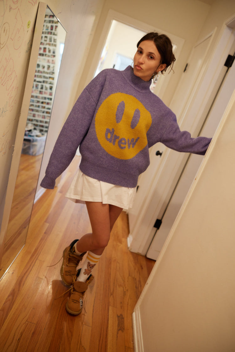 mascot funnel neck sweater - heather amethyst