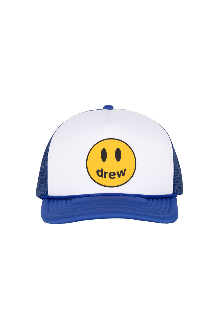 mascot trucker hat - white/royal blue – drew house